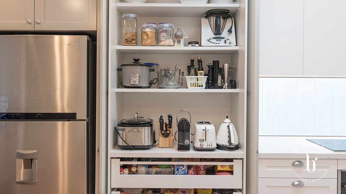 Shaker kitchen inner pantry drawers | Blue Tea