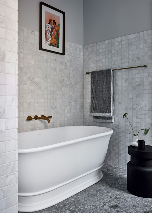 Freestanding bath tub at Woollahra bathroom